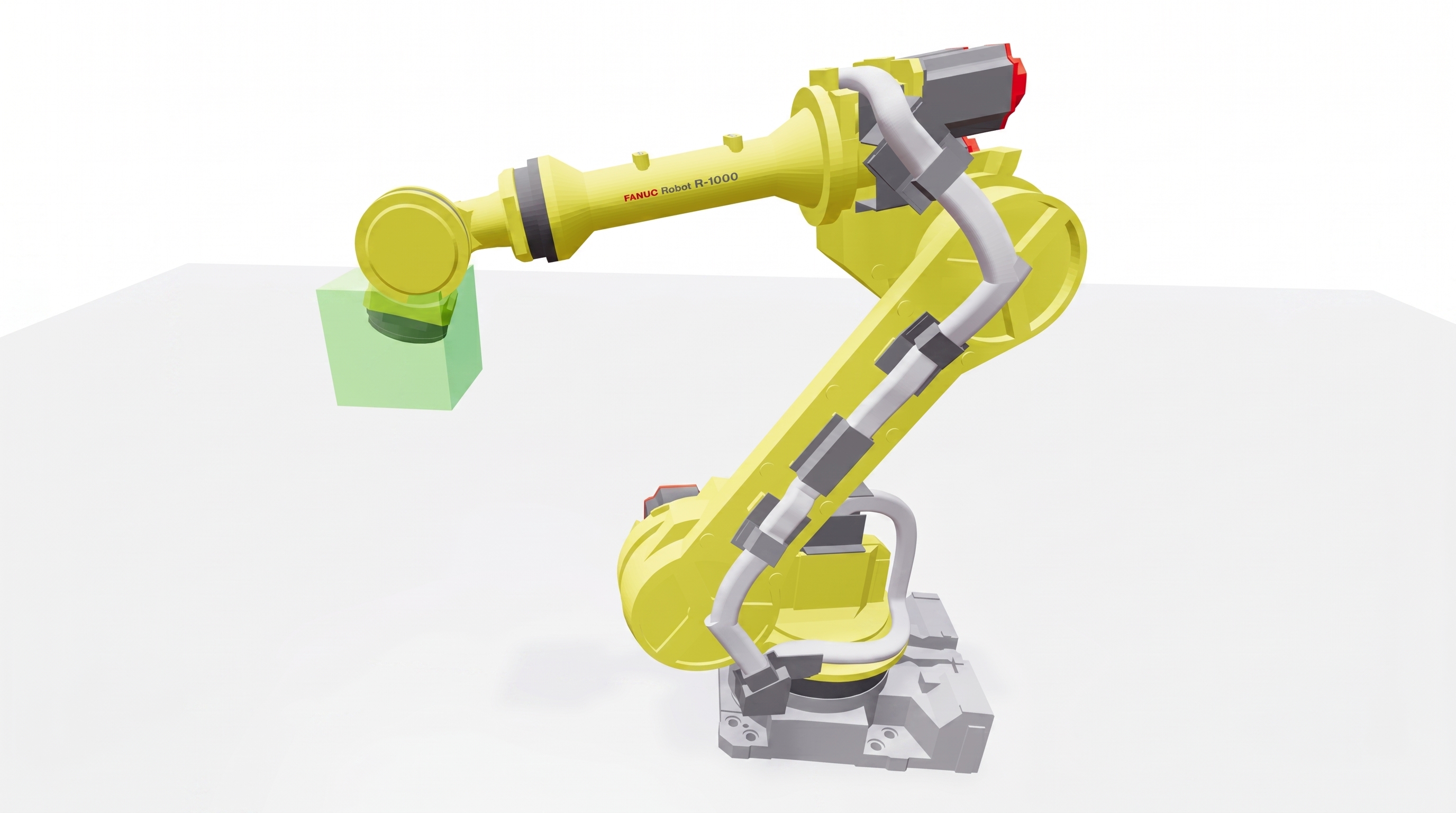Robot work envelope calculator visualization with reachable workspace volume